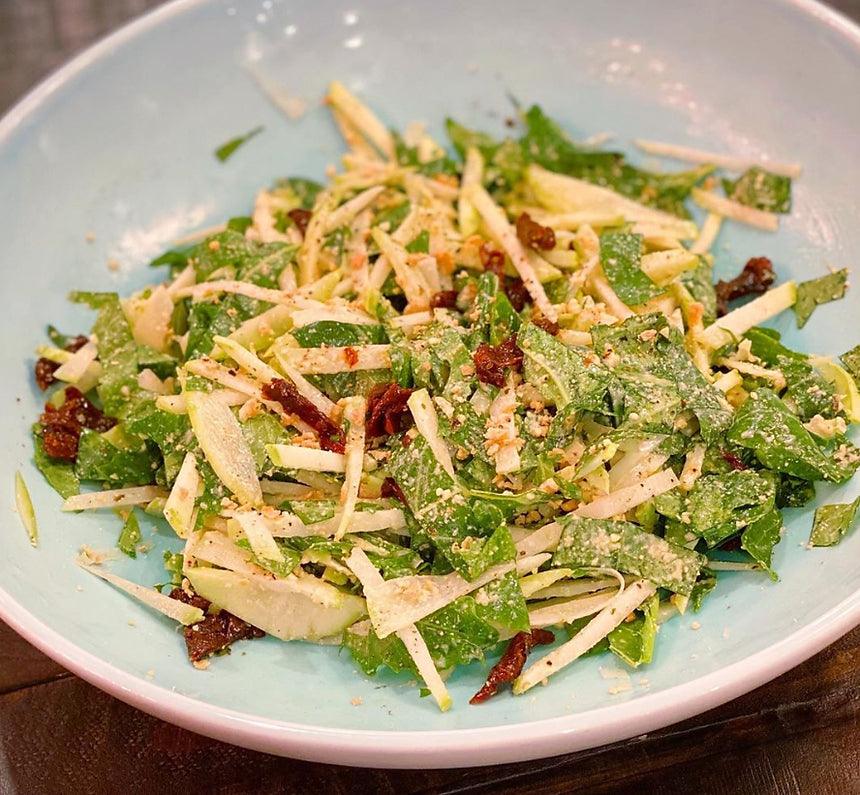 Vegan Kohlrabi Ceasar Salad - Caney Fork Farms