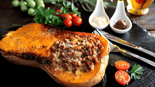 Sausage Stuffed Butternut Squash - Caney Fork Farms