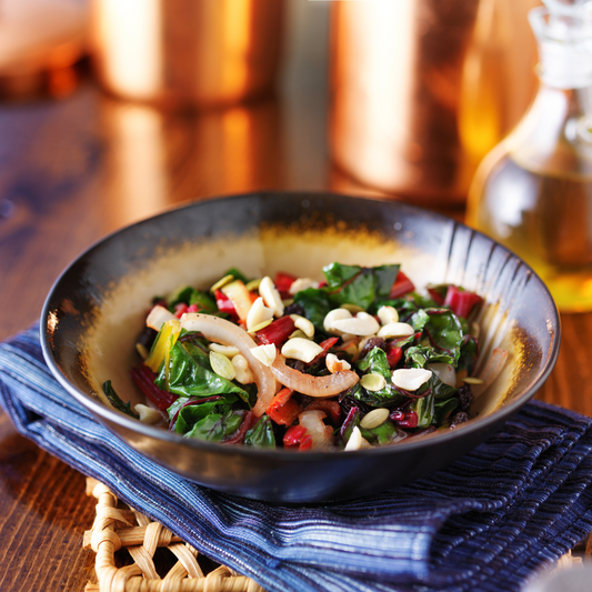 Sweet and Sour Braised Rainbow Swiss Chard